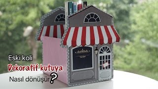 DIY-GERİ DÖNÜŞÜM ESKİ KOLİ DEKORATİF KUTUYA NASIL DÖNÜŞÜR? - RECYCLE DECORATİVE BOX