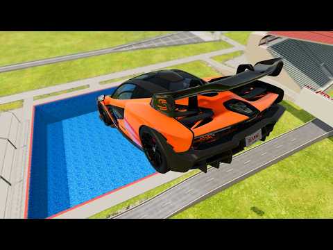 High Speed Jumping In Pool - BeamNGDriveR