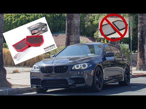 BMC INTAKE AIR FILTERS INSTALL & CHARCOAL FILTER DELETE IN MY F10 M5 !!! (POV FOOTAGE!!)