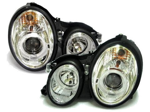 CrazyTheGod CLK-CLASS W208/C208 MK1 97-03 2D CCFL Projector Headlight Chrome for Mercedes-Benz