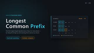 P14 Longest Common Prefix | Vertical Scan, Stop at the First Mismatch (O(S))
