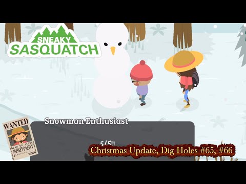 Sneaky Sasquatch News - Christmas Update | Dig holes #65, 66 | Snowball fight | build Snowman