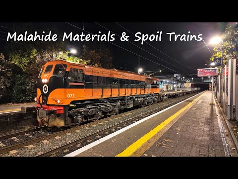 Spoil & Materials trains in Malahide with Retro 071 & 073 - October 2024