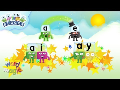 Learn to Read AY, AI and A_E | Phonics and Word Magic | @officialalphablocks