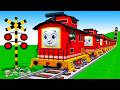 踏切アニメ 複雑な電車 5 Trains Climbing Pynamid 2025s Fumikiri 3D Railroad Crossing Animat
