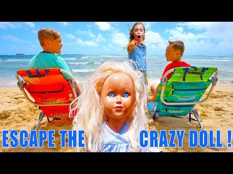Escape the Crazy Doll! Sneak Attack Nerf Adventure Showdown in Hawaii! The Sneaky Doll Returns!