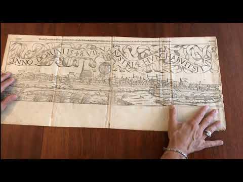 Vienna Austria prospect birds-eye city view 1548 Munster 1598 printed Europe urban landscape