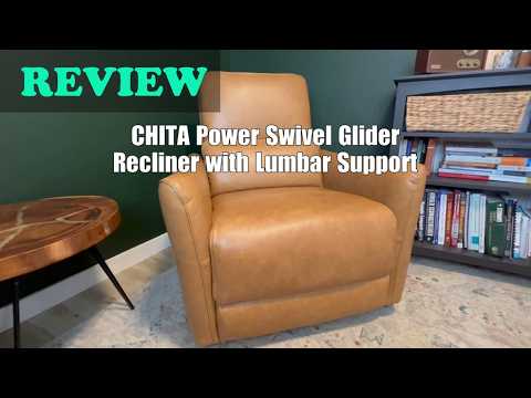 CHITA Power Recliner Chair Swivel Glider, FSC Certified Upholstered Living Room Nursery Reclining Sofa Chair with Lumbar Support, Green video review thumbnail