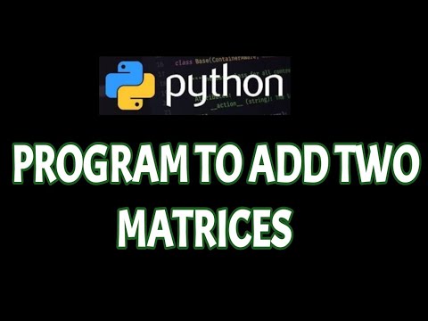 Matrix Addition In Python