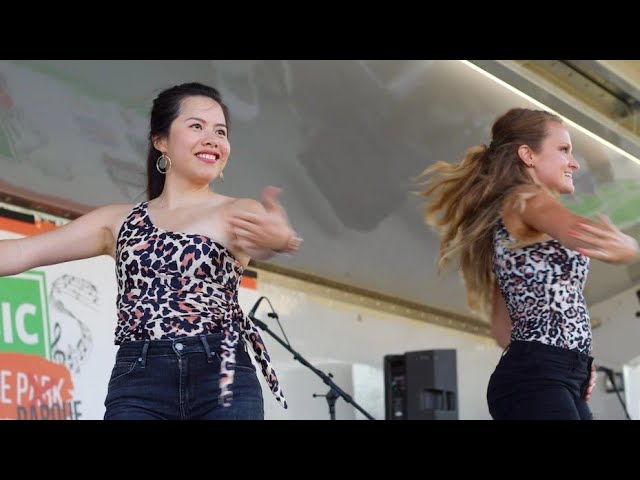 Baila Con Gusto CT - Ladies Salsa and Bachata Student Team performs at PRU Music in the Parque