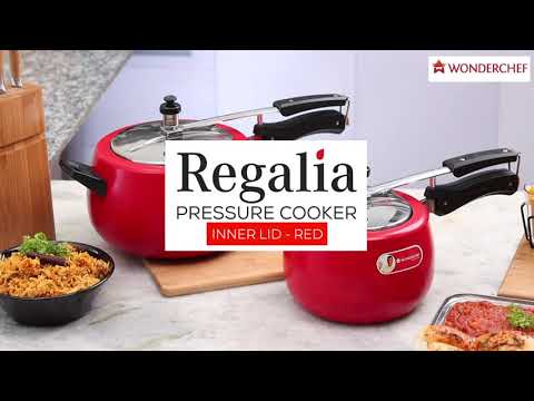 Regalia Induction Base 3L Pressure Cooker with Inner Lid, 2 Years Warranty, Red