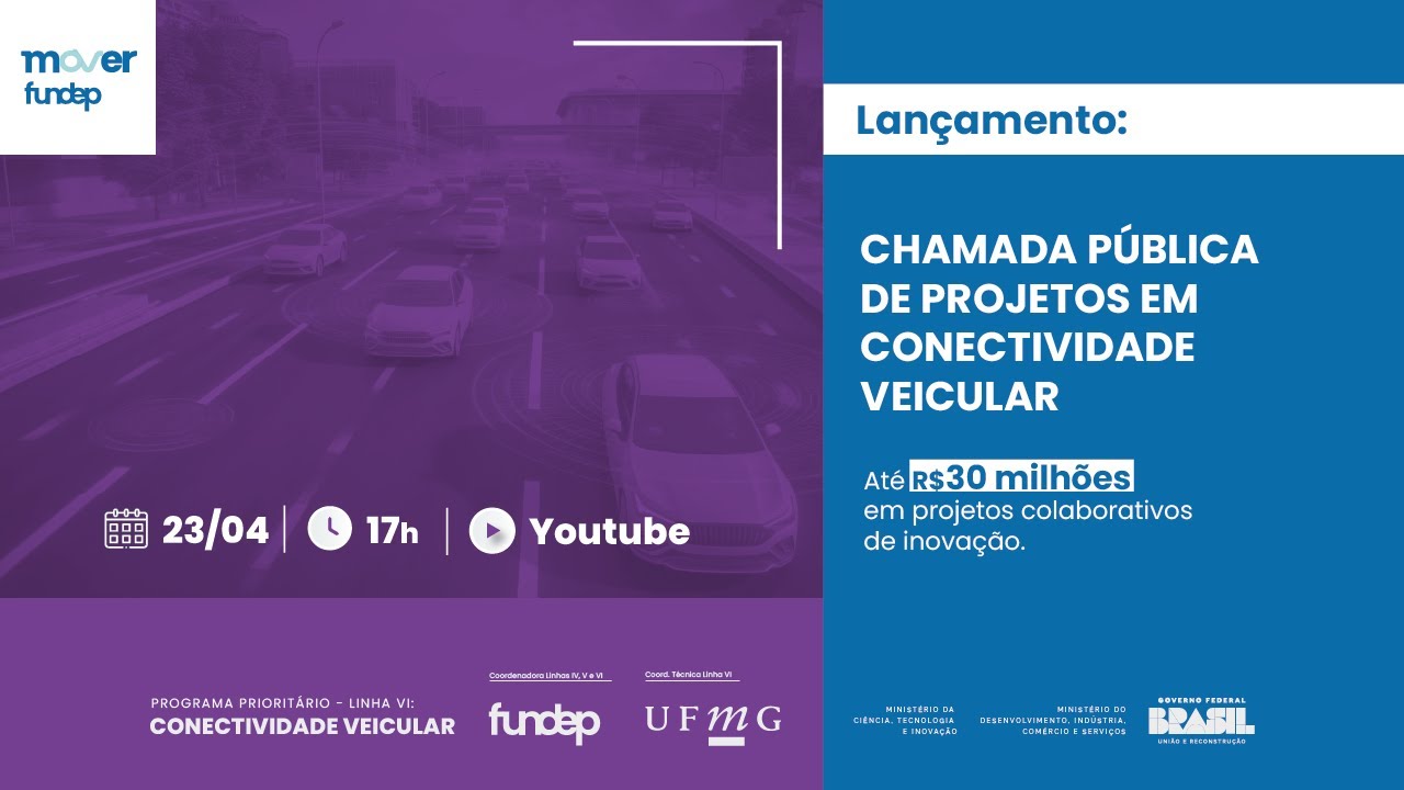 Lançamento Mover: Chamada Pública de Projetos em Conectividade Veicular