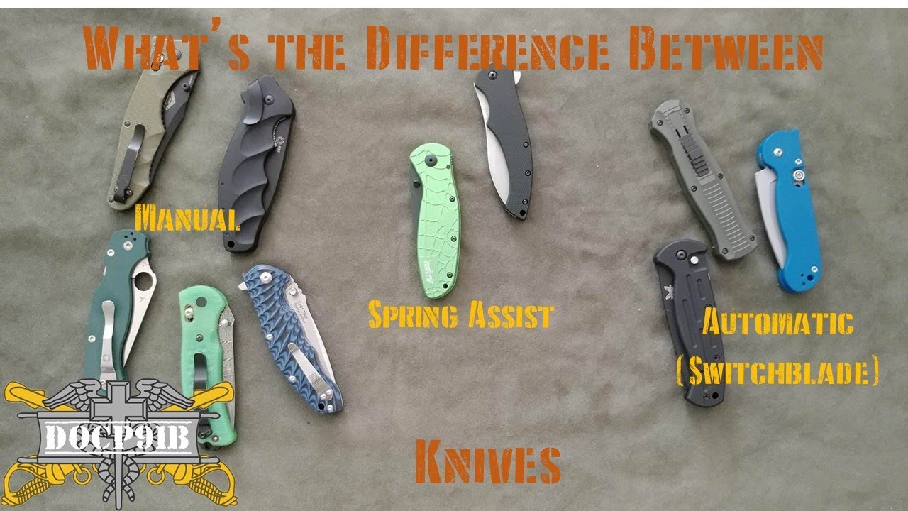 What's the Difference Between Manual, Assisted, & Automatic (Switchblade) Knives?