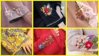 Sleeve embroidery designs / sleeves hand embroidery designs / floral embroidery designs for abayas