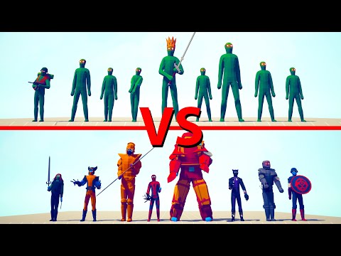 ZOMBIE Team vs MARVEL Team - Totally Accurate Battle Simulator TABS