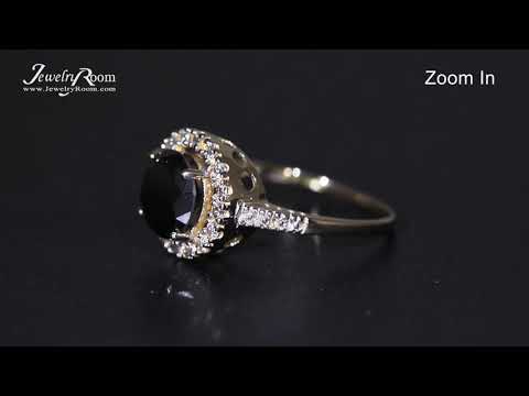 JEWELRY ONLINE AUCTIONS - 2 CT BLACK DIAMOND MOISSANITE & 1/4 CT DIAMOND SOLID GOLD ENGAGEMENT RING