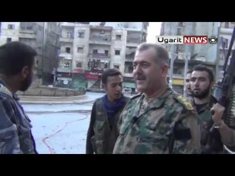 العقيد عبد الجبار عكيدي والعقيد يوسف الجادر أبو الفرات في صلاح الدين المحررة في مدينة حلب