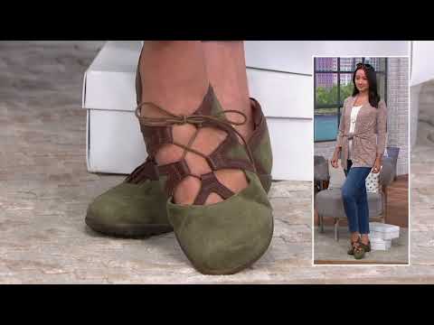 Naot Leather or Suede Lace-up Flats - Timu on QVC