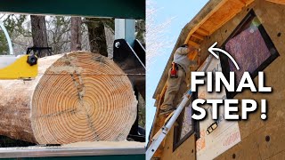 Finishing our Log Bunk! - Final prep to mill lumber for our home | Abandoned Shed to Tiny House