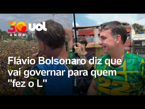 Flávio Bolsonaro promete “fim da era PT” e diz que vai governar para quem “fez o L”