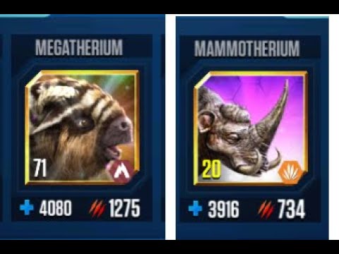 MEGATHERIUM BATTLE MAMMOTHERIUM II Jurassic World The Game II Dinosaurs Game