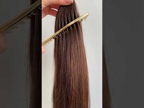 Волосся для гарячого нарощування на капсулах, 50 см, пряме, 200 пасом, темно-коричневий (02) video