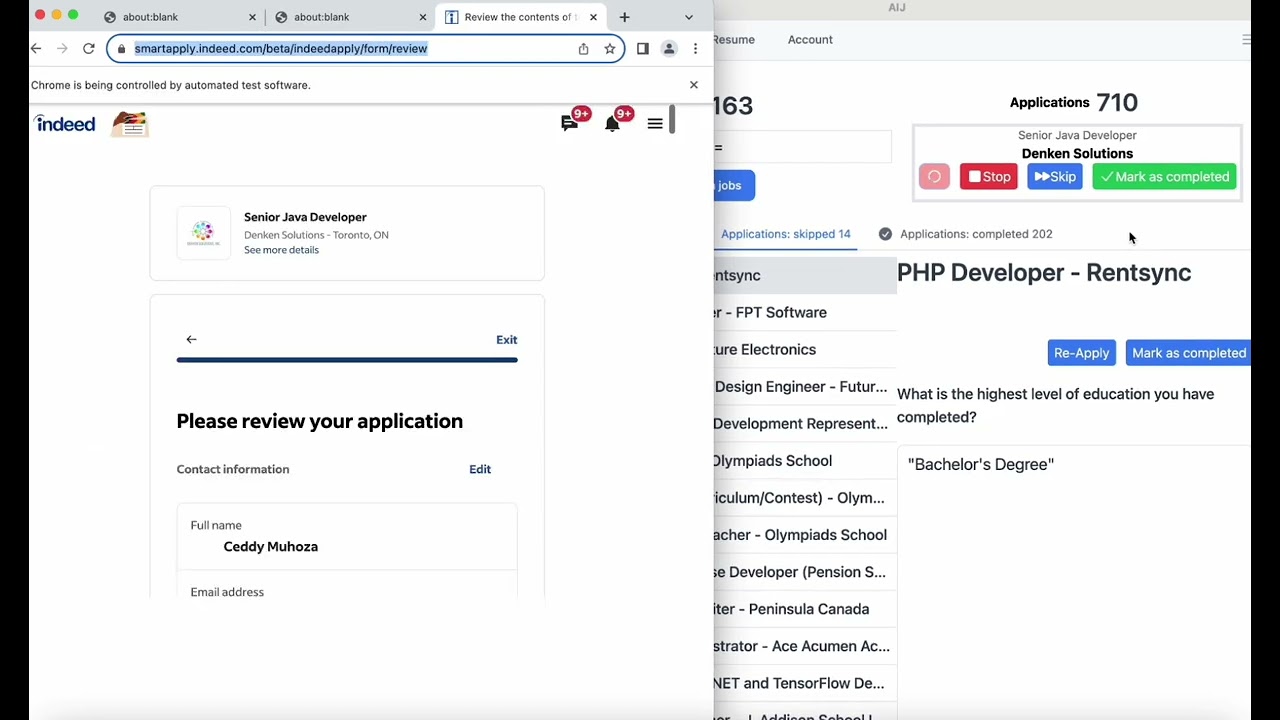 AiJ: Your Personal Job Application Assistant (https://algojobs.ca/)
