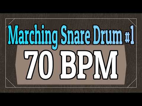 70 BPM - Marching Snare Drum Rock #1 - 4/4 Drum Track - Metronome - Drum Beat
