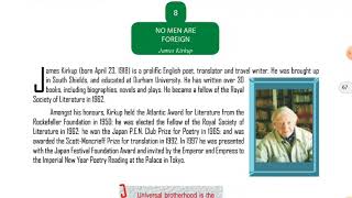 NO MEN ARE FOREIGN | CHAPTER-8 | ENGLISH | TULIP SERIES | CLASS -9 | JKBOSE