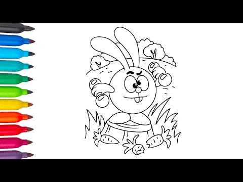 Kikoriki Krosh at the Gym | Coloring for Kids | Смешарики - Крош и ЗОЖ | Разукрашка Смешарики