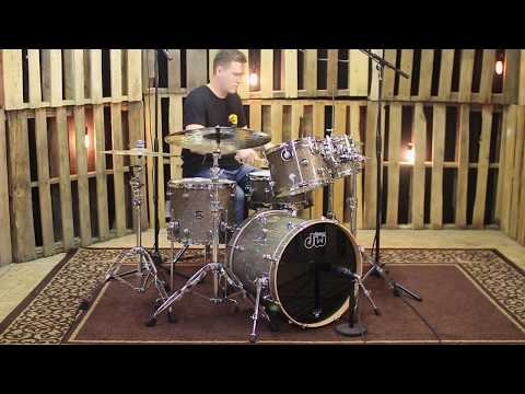 DW Performance Gun Metal Glass Drum Set - 20, 10, 12, 14, 6.5x14