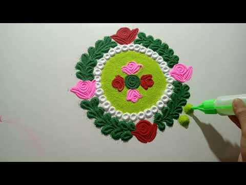 How to Make Easy Rangoli with Flowers | Rangoli Designs with Flowers | DIY Home Décor Rangoli Design