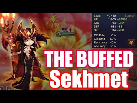 【Summoners War | Curry's RTA】THE BUFFED Sekhmet, which good swift or vio? I use her with swift!