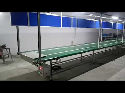 Assembly line conveyor in operation video thumbnail