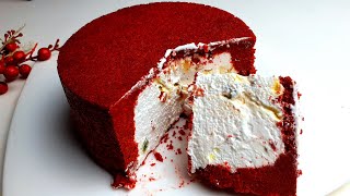 Only 3 Ingredients Ice Cream Cake Recipe | Easy Ice Cream Cake | Red Velvet Ice Cream Cake