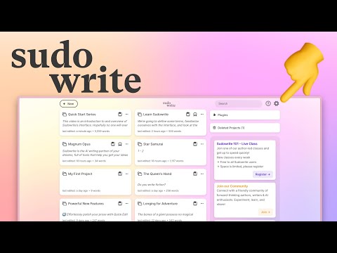 Sudowrite Quick Start - Part 1: Navigating the Interface