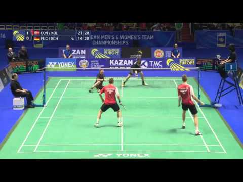 Crazy badminton rallies - Even on the floor still wins a point!!