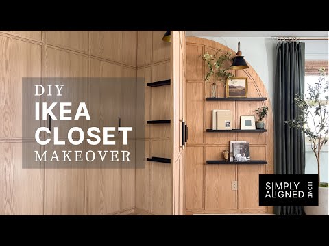 DIY IKEA Closet Makeover | Custom Built-In with Arch & Wood Veneer