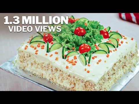 Chicken Mayo Sandwich Cake Recipe by SooperChef