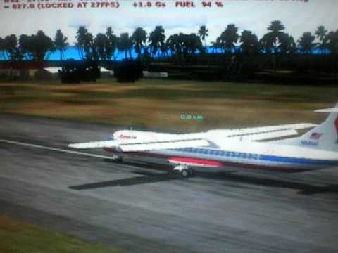 American Eagle landing in Melville Hall Dominica