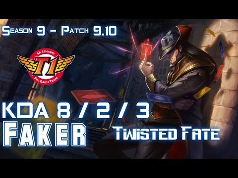 SKT T1 Faker TWISTED FATE vs RUMBLE Mid - Patch 9.10 KR Ranked