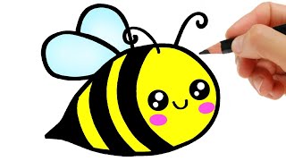 HOW TO DRAW A BEE - HOW TO DRAW A CUTE BEE EASY
