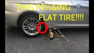 How to FIX a flat tire - YOU WON&#39;T BELIEVE WHAT DID IT!! What a nightmare...