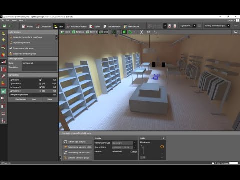 Creating light scenes for shops