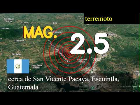 Un terremoto de magnitud 2.5 ocurrió cerca de San Vicente Pacaya, Escuintla, Guatemala hoy a las 9: