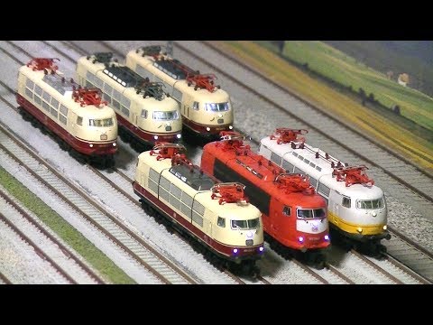 Baureihe103.1 x 6 Fleischmann, Minitrix in spur N