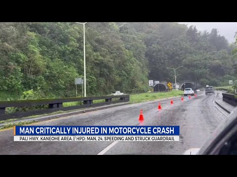 Motorcyclist, 24, in critical condition after crash on Pali Highway: EMS
