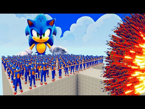 100x SONIC + 1x GIANT vs 1x EVERY GOD   Totally Accurate Battle Simulator TABS
