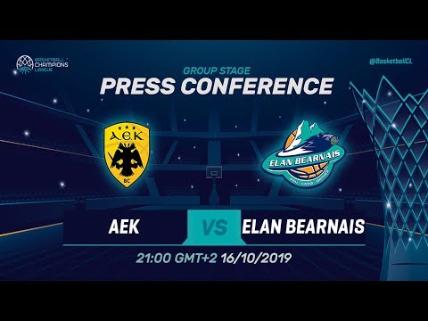 AEK v EB Pau-Lacq-Orthez - Press Conference - Basketball Champions League 2019-20
