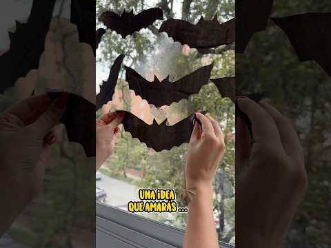 Hacer murciélagos nunca fue tan fácil para decorar las ventanas 😮‍💨 #hack #Halloween #murcielagos